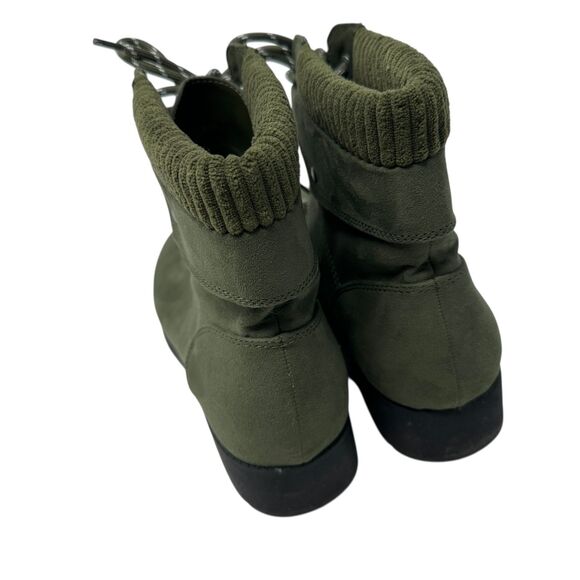 Vionic Green Vegan Leather Lace-Up Ankle Combat Boots – Size 11 - Picture 2 of 6